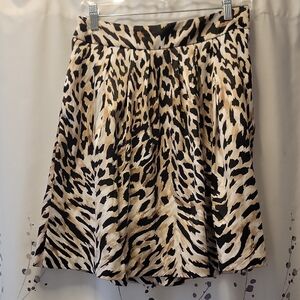 White House Black Market Animal Print A-Line Skirt